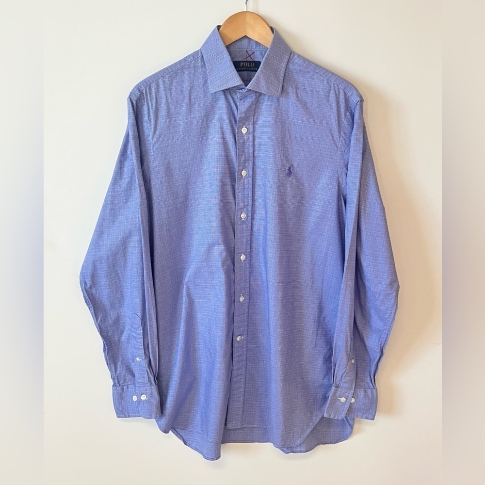 Polo Ralph Lauren Men's Blue Button-Down Long Sleeve Shirt Size 16 1/2, Business